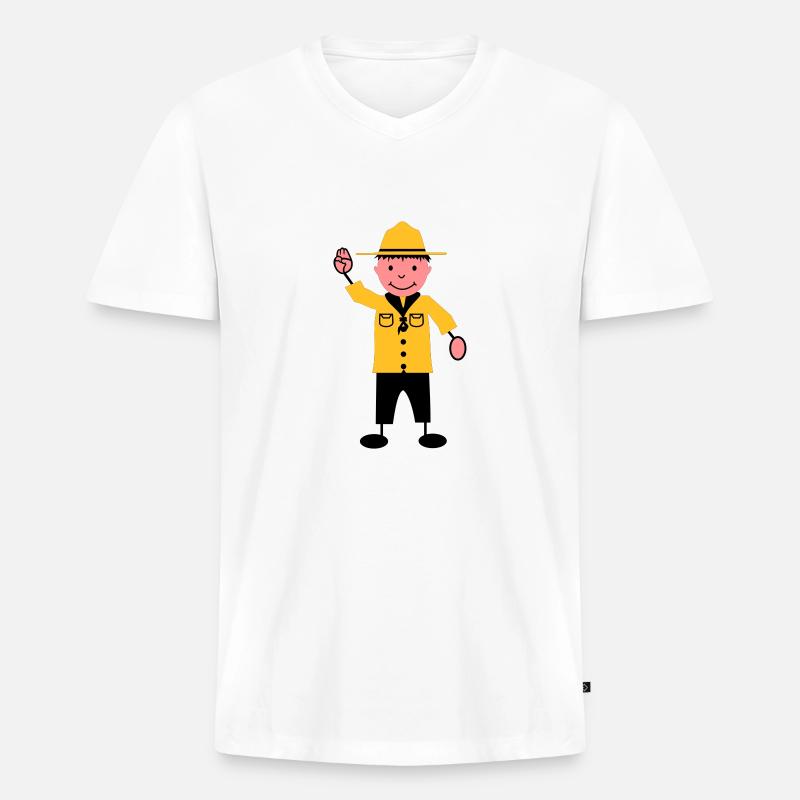 Pfadfinder - Männer Premium Bio T-Shirt mit V-Ausschnitt - Weiß