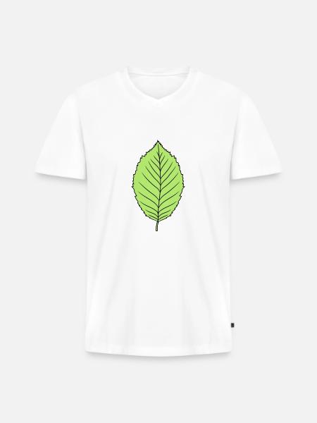 foresta di disegno di clip art di forma dell'albero pianta foglia di faggio - Maglietta ecologica premium da uomo con scollo a V - bianco