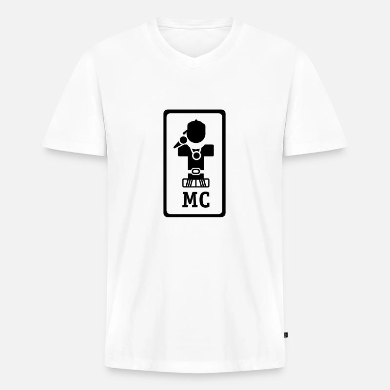 imc_1farb - Männer Premium Bio T-Shirt mit V-Ausschnitt - Weiß