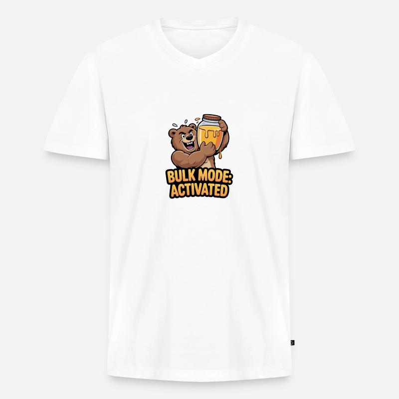 Bulk Mode activated - Männer Premium Bio T-Shirt mit V-Ausschnitt - Weiß