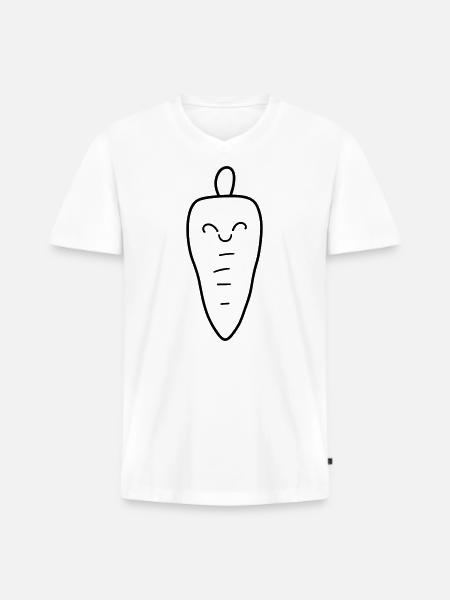 Karotte - Männer Premium Bio T-Shirt mit V-Ausschnitt - Weiß