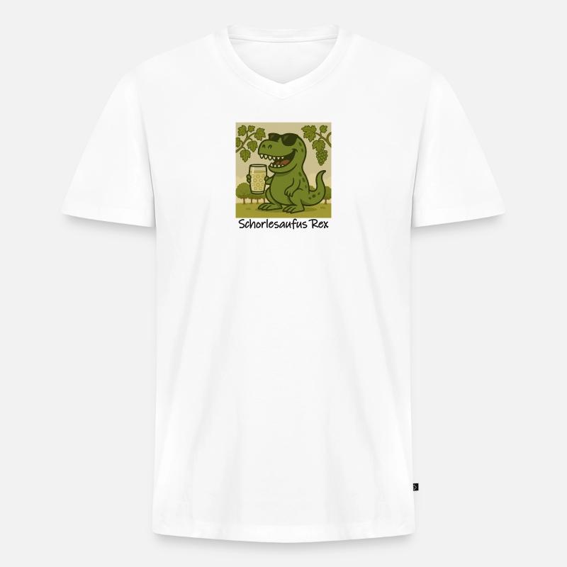 SchorleSaufusRex - Männer Premium Bio T-Shirt mit V-Ausschnitt - Weiß