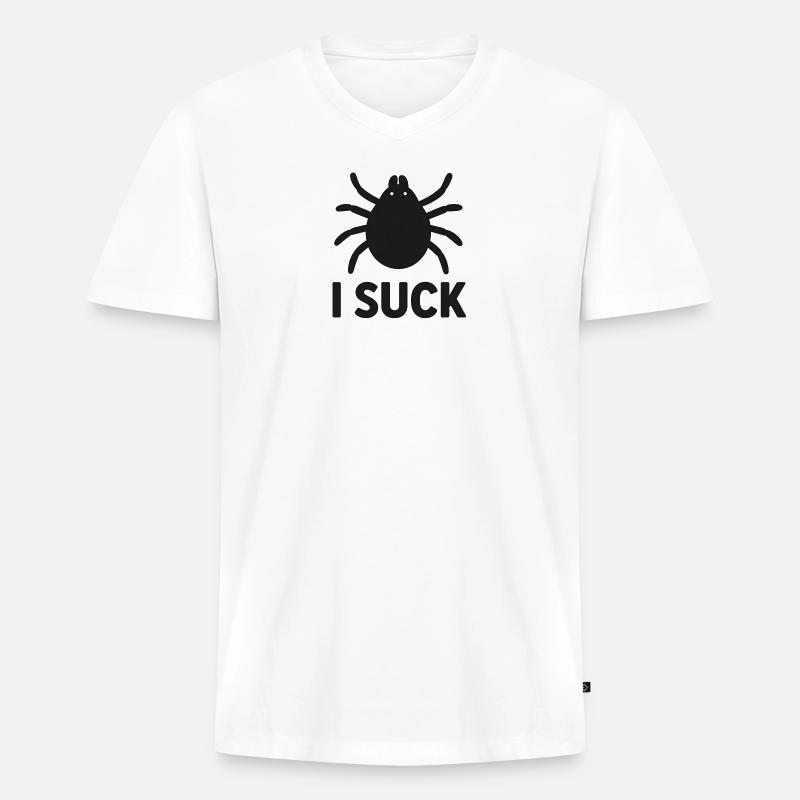 Ich bin T-Shirt - Männer Premium Bio T-Shirt mit V-Ausschnitt - Weiß
