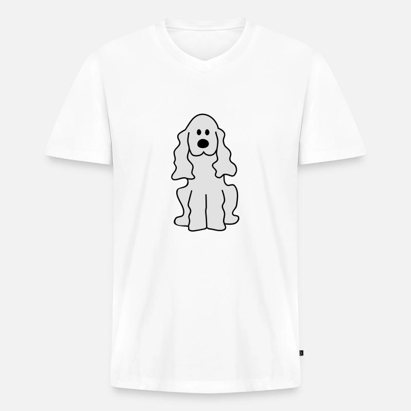 Cocker Spaniel - Männer Premium Bio T-Shirt mit V-Ausschnitt - Weiß