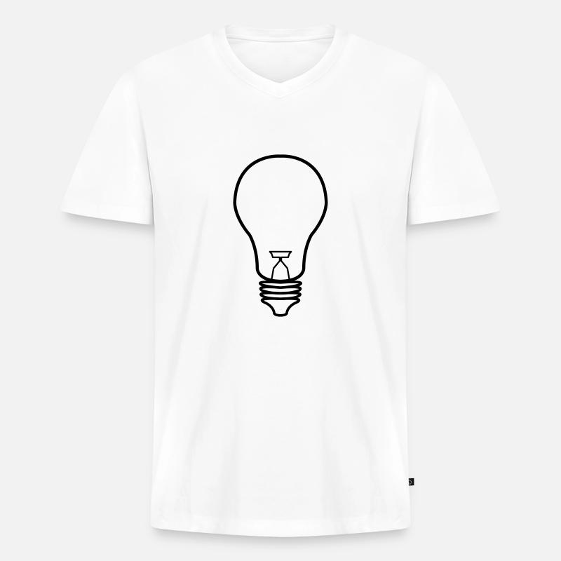 gluehbirne_01 - Männer Premium Bio T-Shirt mit V-Ausschnitt - Weiß