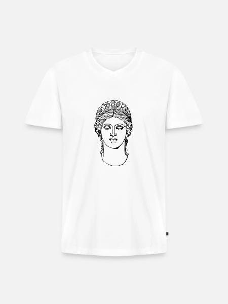 Antique Greek Godess - Männer Premium Bio T-Shirt mit V-Ausschnitt - Weiß