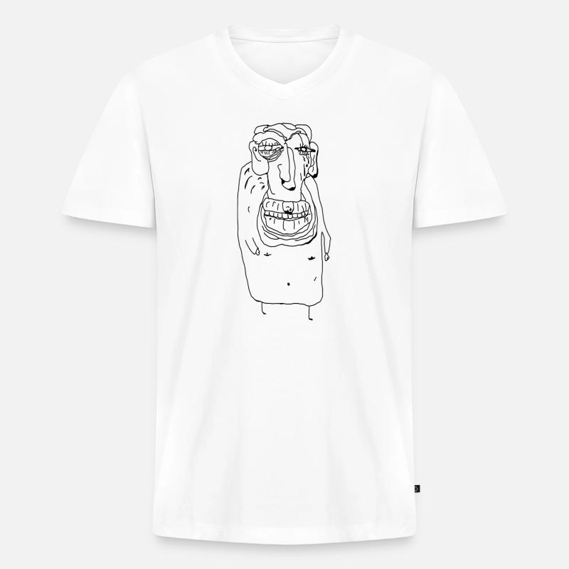 Gilbert - Männer Premium Bio T-Shirt mit V-Ausschnitt - Weiß