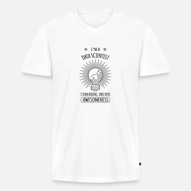 Data scientist Geschenk Informatik - Männer Premium Bio T-Shirt mit V-Ausschnitt - Weiß