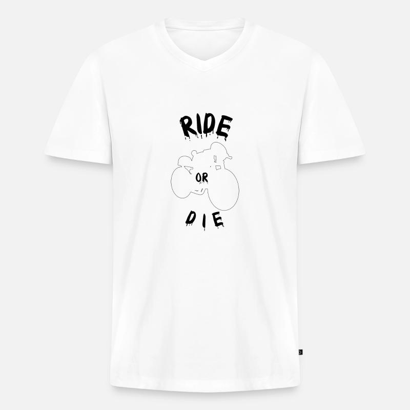 Reiten oder sterben - Männer Premium Bio T-Shirt mit V-Ausschnitt - Weiß