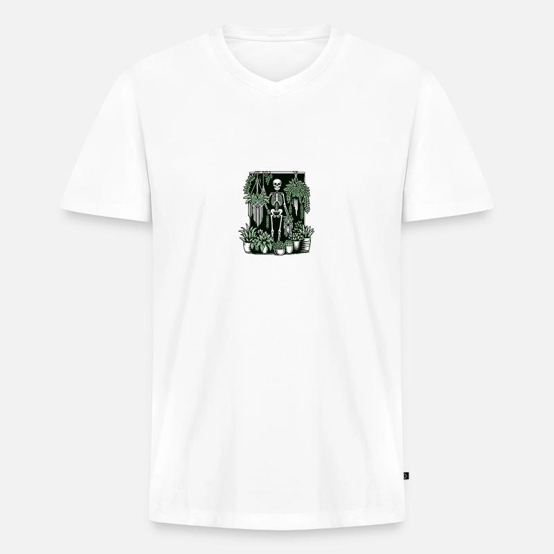 Makramee Und Pflanzen - Männer Premium Bio T-Shirt mit V-Ausschnitt - undefined