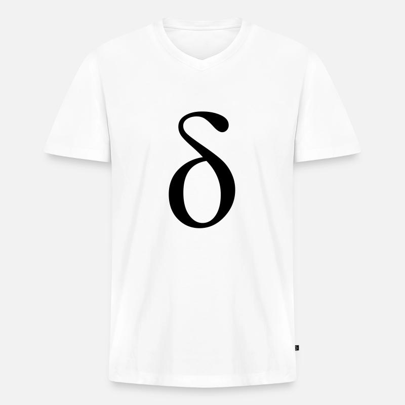 Delta - Männer Premium Bio T-Shirt mit V-Ausschnitt - Weiß