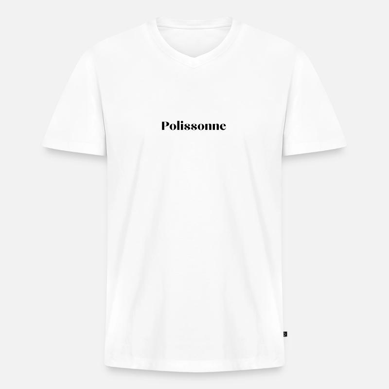 Frech - Männer Premium Bio T-Shirt mit V-Ausschnitt - Weiß