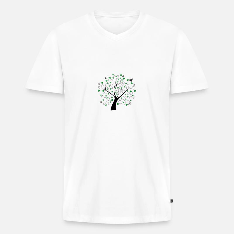 Der wundervolle Baum - Männer Premium Bio T-Shirt mit V-Ausschnitt - Weiß