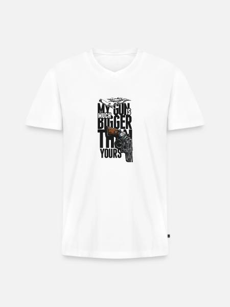 My GUN! - Männer Premium Bio T-Shirt mit V-Ausschnitt - Weiß