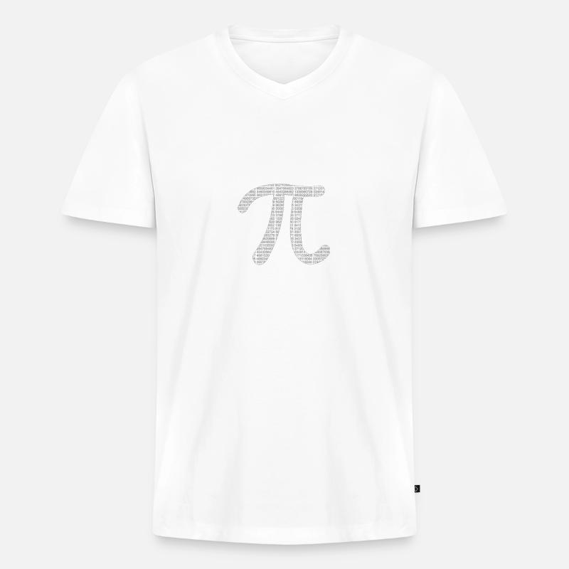 Pi - Männer Premium Bio T-Shirt mit V-Ausschnitt - Weiß