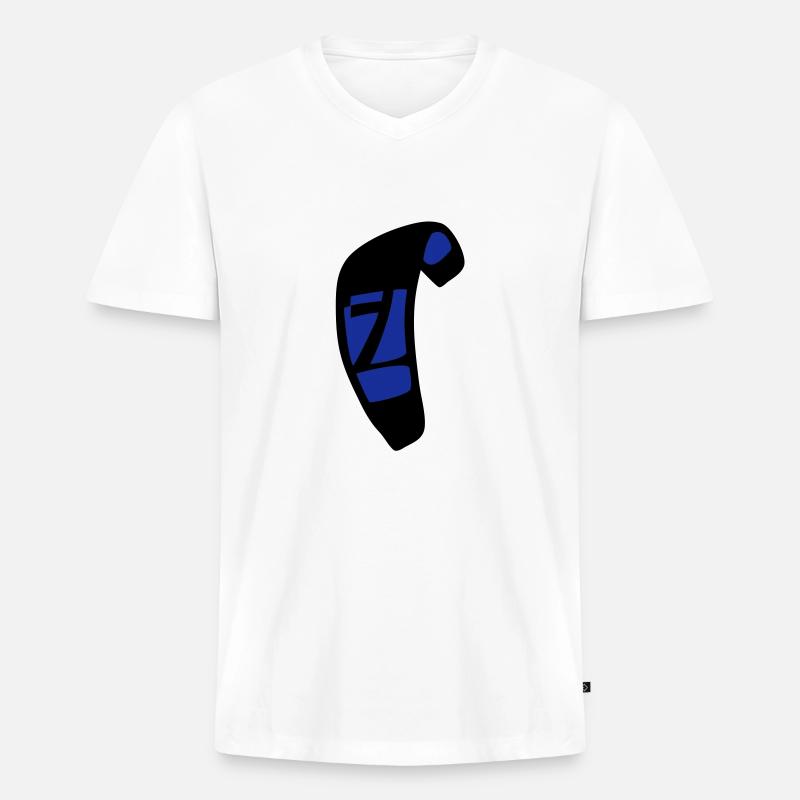 kite_n7_vec_2 de - Männer Premium Bio T-Shirt mit V-Ausschnitt - Weiß