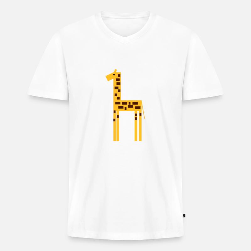 giraffe 2 - Männer Premium Bio T-Shirt mit V-Ausschnitt - Weiß