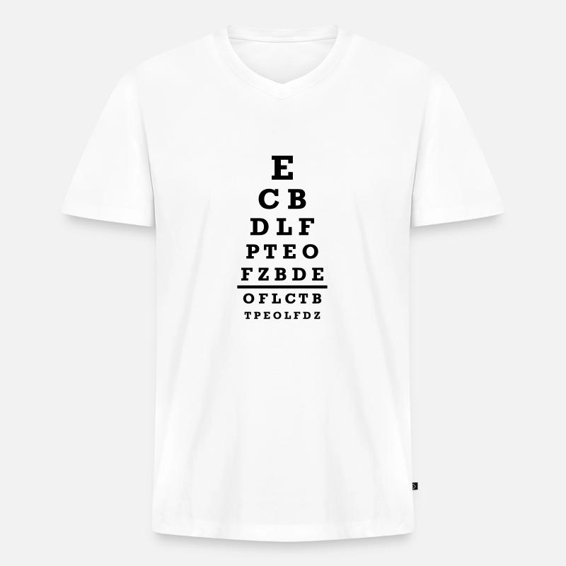 Optiker - Männer Premium Bio T-Shirt mit V-Ausschnitt - Weiß