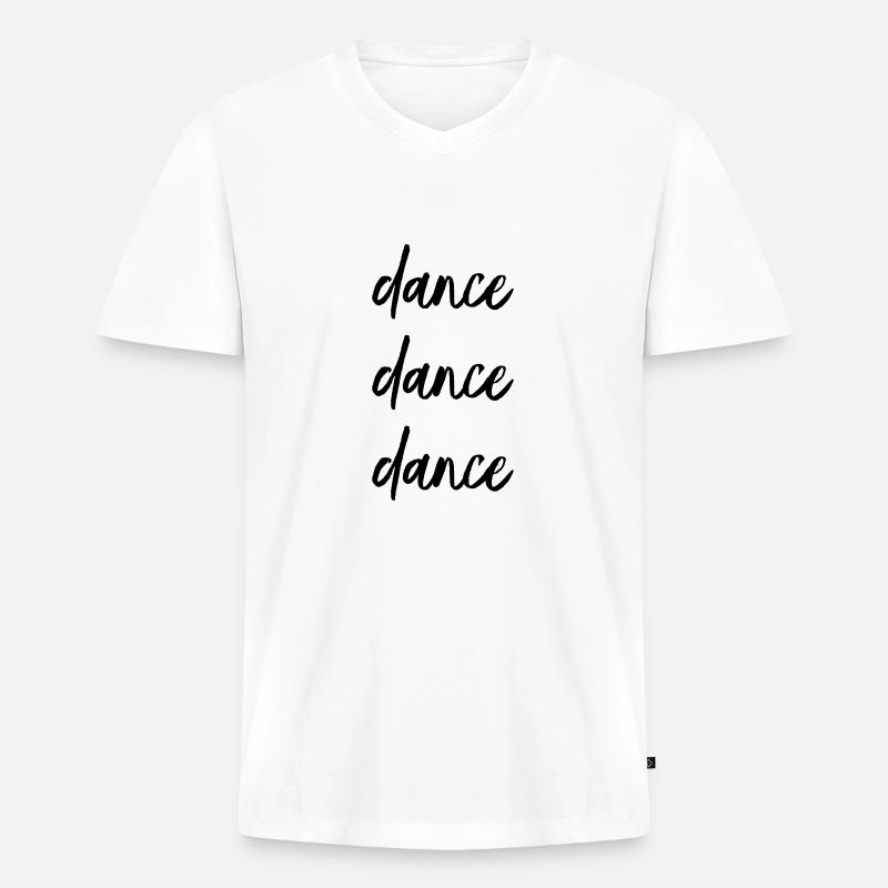 dance dance dance - Männer Premium Bio T-Shirt mit V-Ausschnitt - Weiß