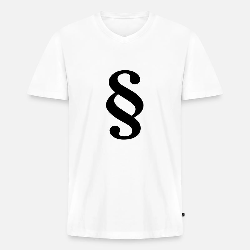 Paragraph - Männer Premium Bio T-Shirt mit V-Ausschnitt - Weiß