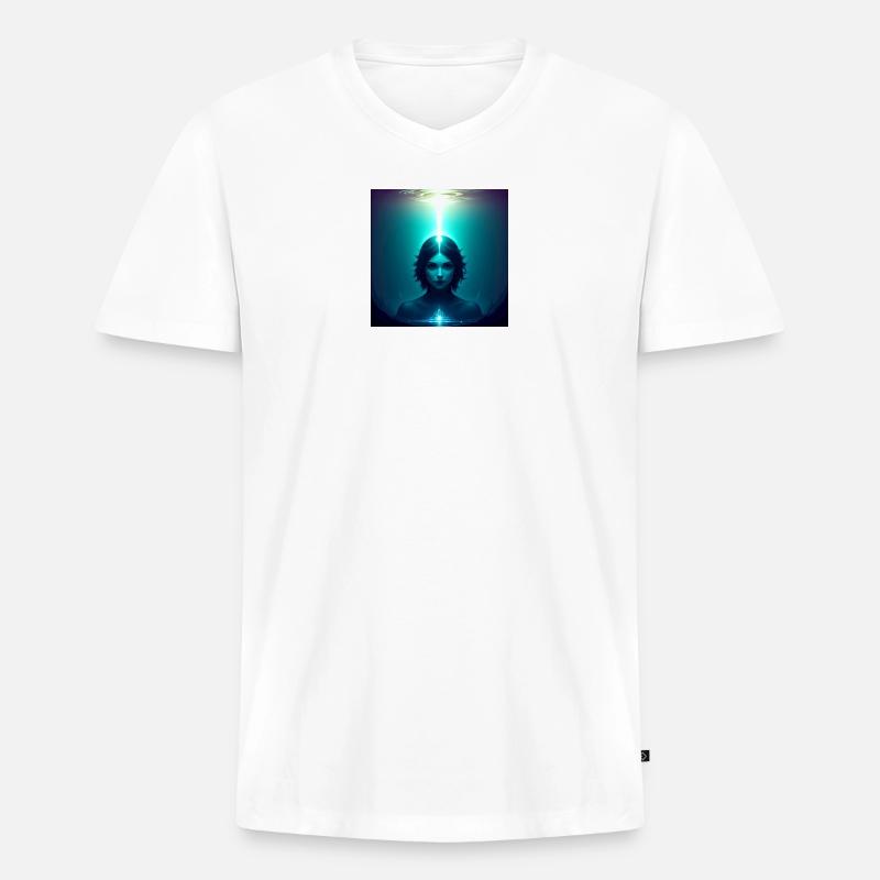 Ätherisches Frontlicht - Männer Premium Bio T-Shirt mit V-Ausschnitt - Weiß