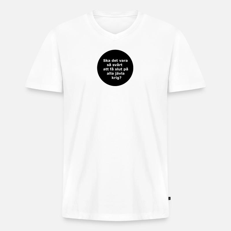 Sollte das so sein,,,(Schwarzer Kreis) - Männer Premium Bio T-Shirt mit V-Ausschnitt - Weiß