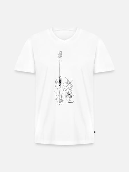 Asterix & Obelix Tchac! - Mannen Premium Bio T-shirt met V-hals - wit