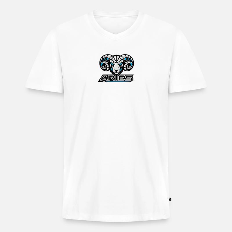 Ariete_raster - Männer Premium Bio T-Shirt mit V-Ausschnitt - Weiß