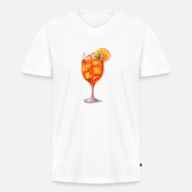 Aperitif, Spritz, Cocktail - Männer Premium Bio T-Shirt mit V-Ausschnitt - Weiß