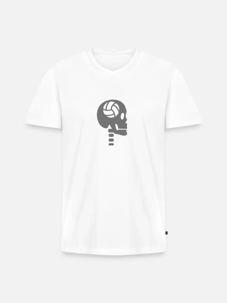 Volleyball i hovedet - Premium økologisk T-shirt med V-hals til mænd - hvid