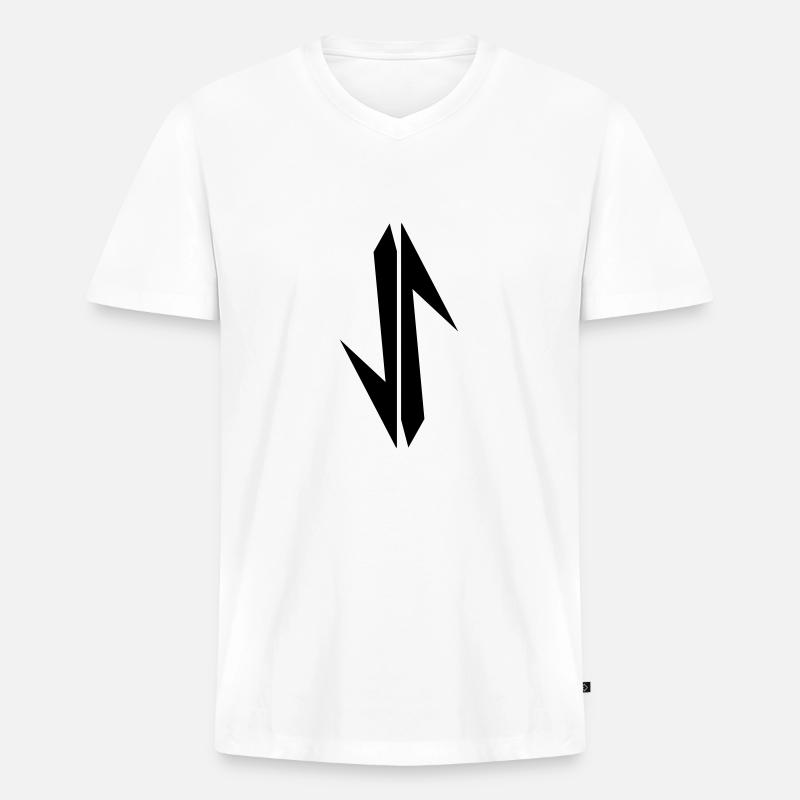 zeichen - Männer Premium Bio T-Shirt mit V-Ausschnitt - Weiß
