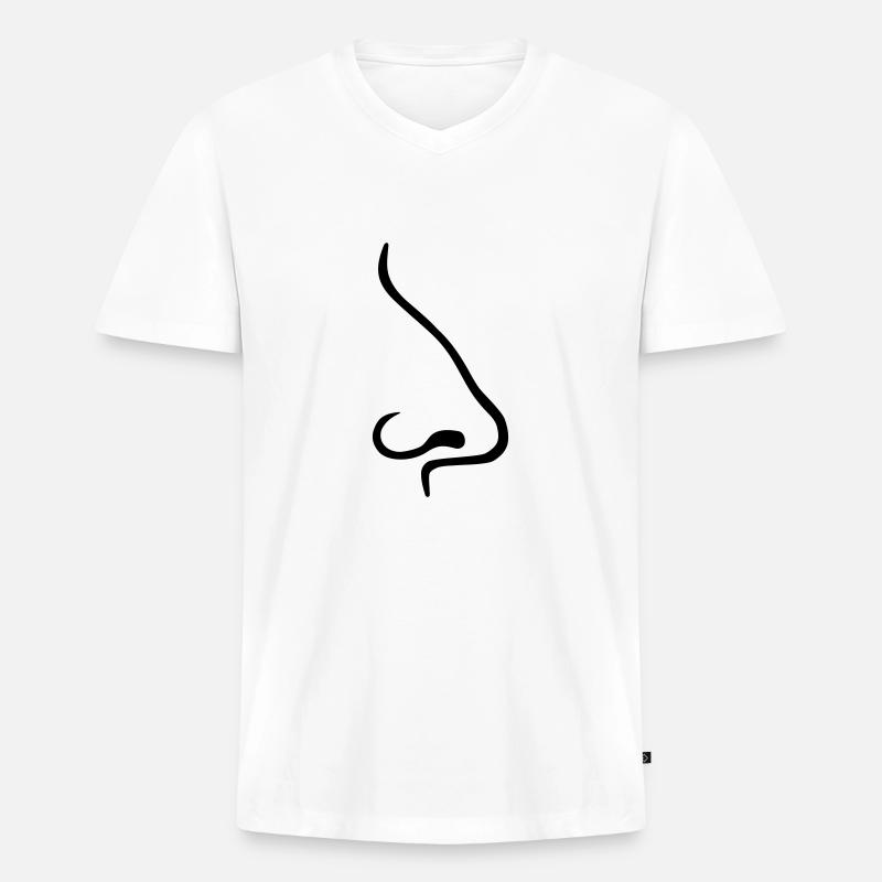 Nase - Männer Premium Bio T-Shirt mit V-Ausschnitt - Weiß