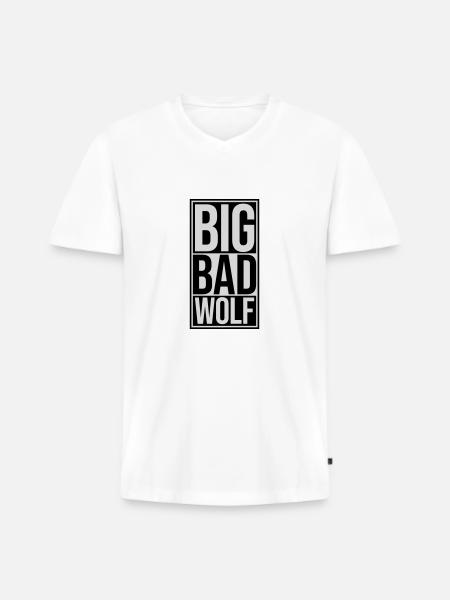 big bad wolf quote - Men's Premium Organic T-shirt with V-neck - white