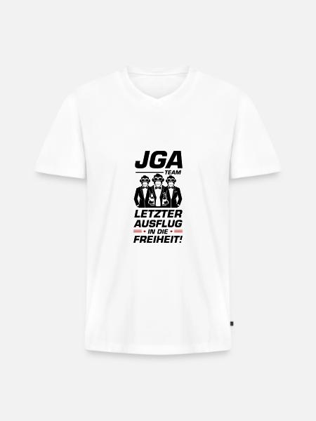 Letzter Ausflug Junggesellenabschied - Männer Premium Bio T-Shirt mit V-Ausschnitt - Weiß
