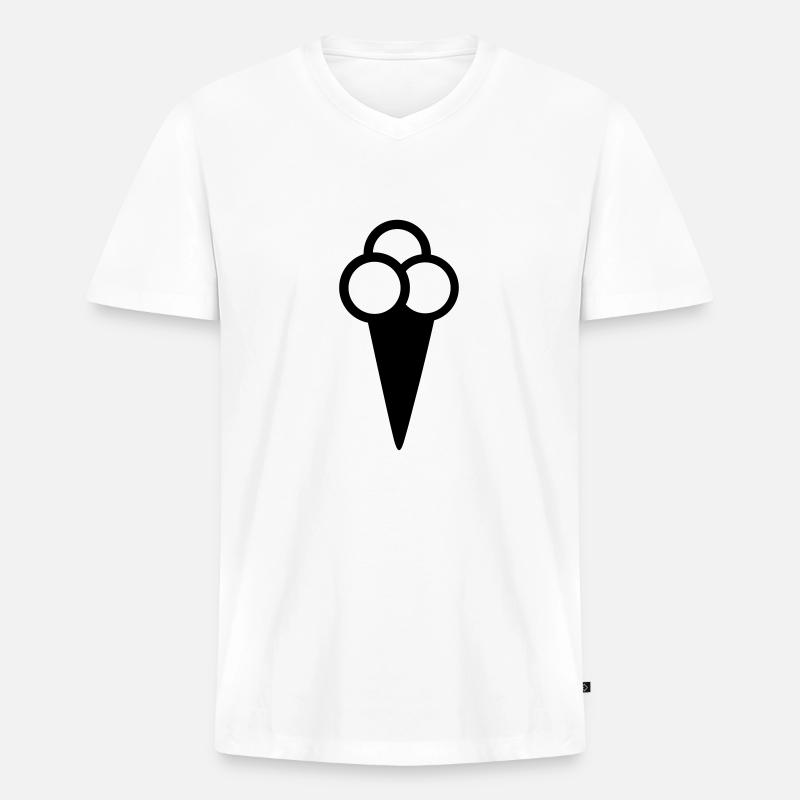 Eis - Männer Premium Bio T-Shirt mit V-Ausschnitt - Weiß