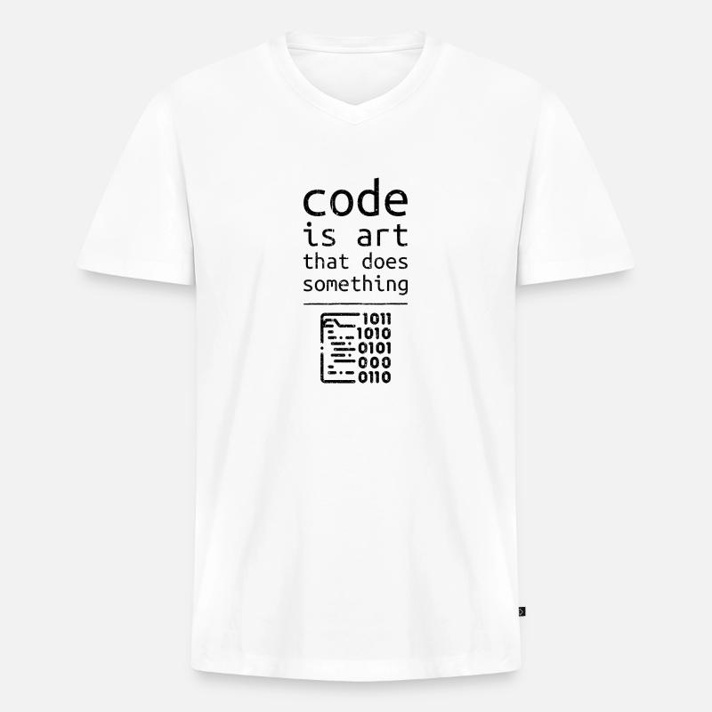 Code Coder Entwickler Programmierer Geschenk - Männer Premium Bio T-Shirt mit V-Ausschnitt - Weiß