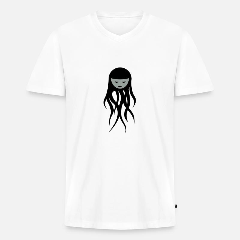 ghostesse - Männer Premium Bio T-Shirt mit V-Ausschnitt - Weiß