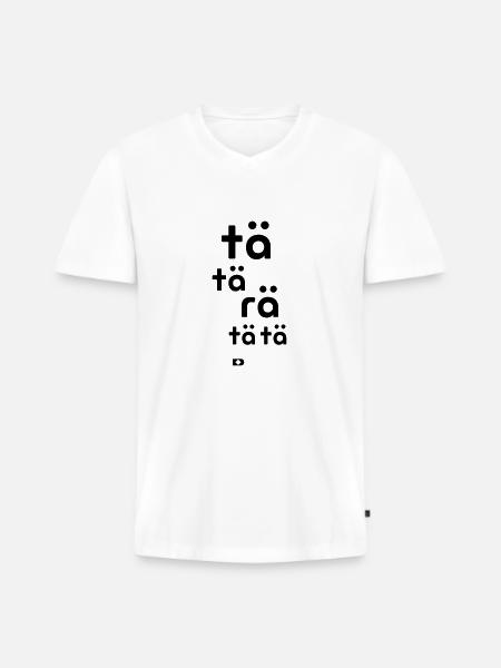 A-020 Tätärätätä - Männer Premium Bio T-Shirt mit V-Ausschnitt - Weiß