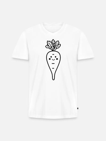 Karotte - Männer Premium Bio T-Shirt mit V-Ausschnitt - Weiß