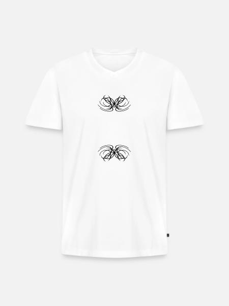 Design artful abstract tribal - Men's Premium Organic T-shirt with V-neck - white