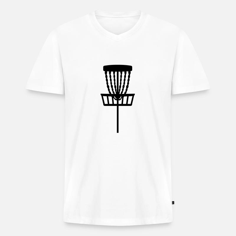 Disc golf - Männer Premium Bio T-Shirt mit V-Ausschnitt - Weiß