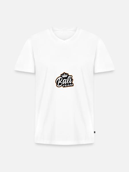 Bali Team - Men's Premium Organic T-shirt with V-neck - white