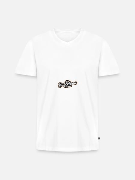 Barcelona Team - Men's Premium Organic T-shirt with V-neck - white