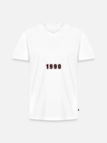 1990 Year Birthday - Men's Premium Organic T-shirt with V-neck - white