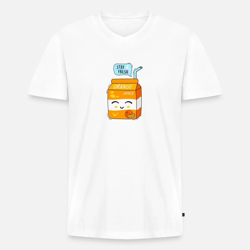 Saft und Glück - Männer Premium Bio T-Shirt mit V-Ausschnitt - Weiß