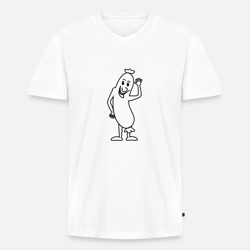 Wurst - Männer Premium Bio T-Shirt mit V-Ausschnitt - Weiß