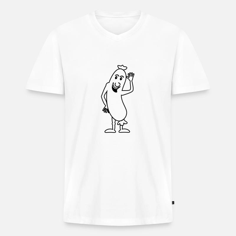 Wurst - Männer Premium Bio T-Shirt mit V-Ausschnitt - Weiß