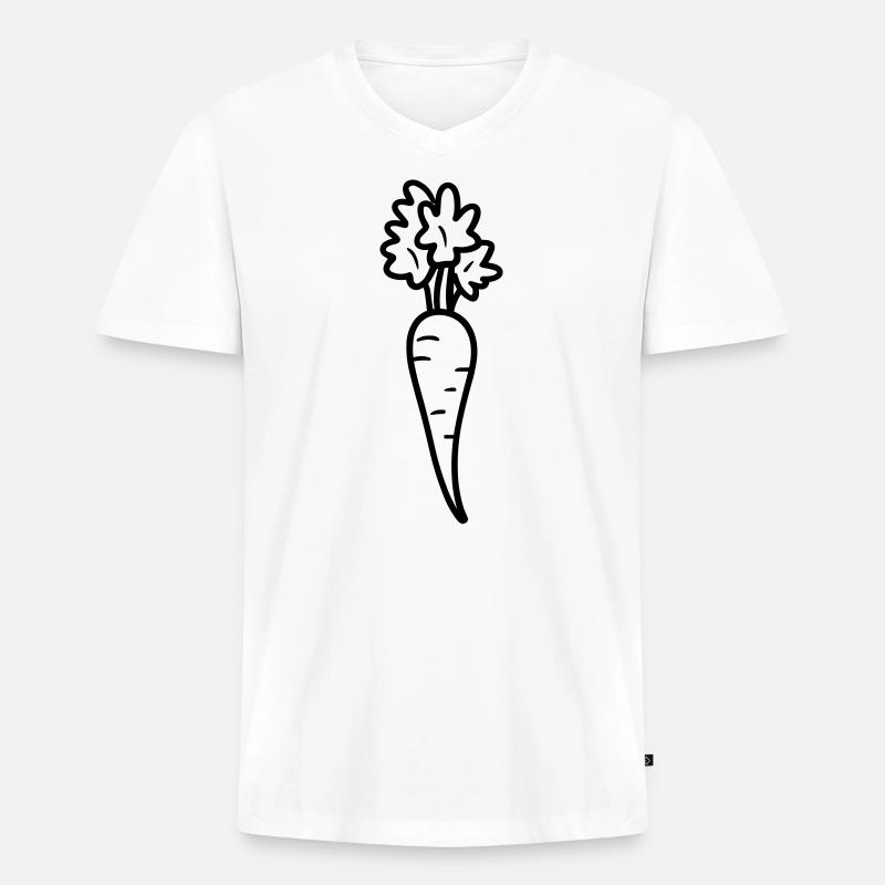 Karotte - Männer Premium Bio T-Shirt mit V-Ausschnitt - Weiß
