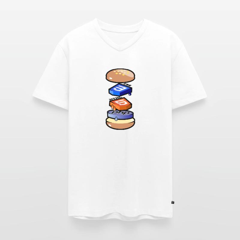 Programmeur informatique en Html, Css et Php T-shirt encolure en V Premium bio Homme