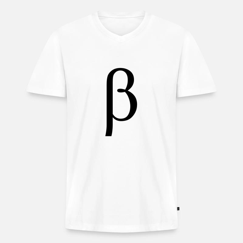 beta græske bogstav - Premium økologisk T-shirt med V-hals til mænd - hvid